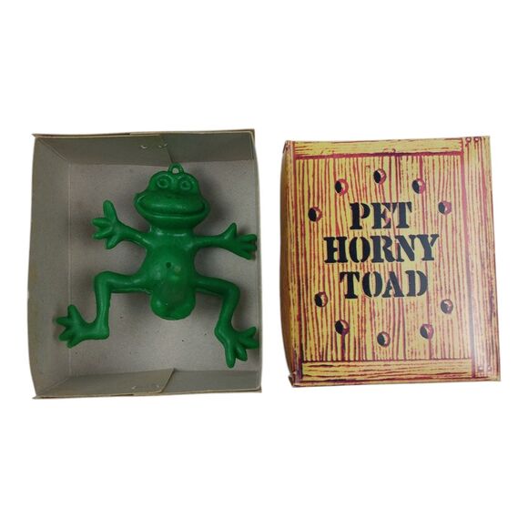 Vintage Pet Horny Toad With Original Box Gag Gift White Elephant NOS - Picture 2 of 4